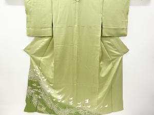 リサイクル　箔置き流水に松・鶴模様一つ紋色留袖